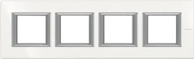 Legrand Axolute Abdeckrahmen 4-fach, White Aluminium