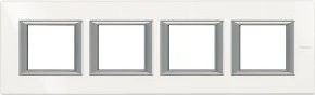 Legrand Axolute Abdeckrahmen 4-fach, White Aluminium
