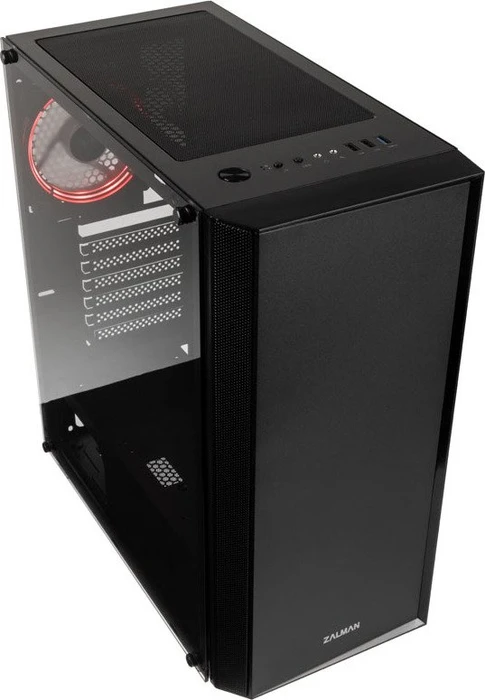 Zalman R2, schwarz, Glasfenster