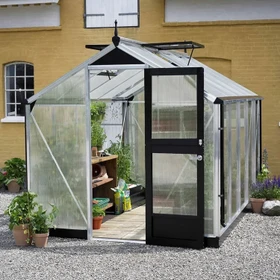 Juliana Compact 6.6m² 10mm Polycarbonat Gewächshaus blank/schwarz
