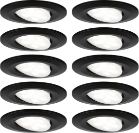 Paulmann LED Calla 6W Einbauleuchte schwarz matt, 10 Stück