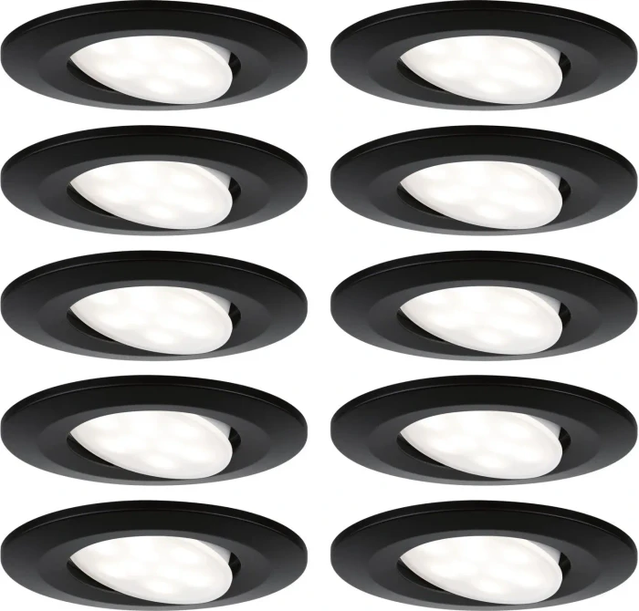 Paulmann LED Calla 6W Einbauleuchte schwarz matt, 10 Stück