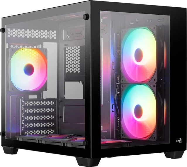 AeroCool Dryft Mini [V1], Lüfter LED Fixed RGB, Glasfenster