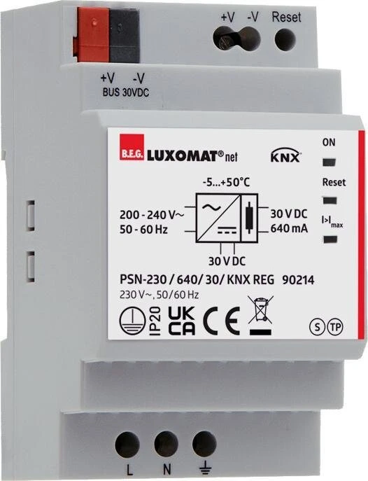 B.E.G. PSN-230/640/30 KNX REG Spannungsversorgung 30V, 3TE REG