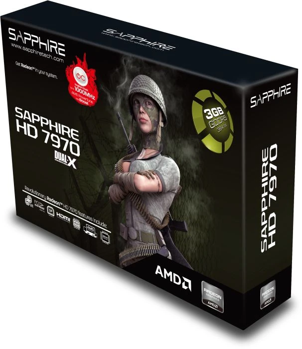 Sapphire Radeon HD 7970 OC Boost, 3GB GDDR5, 2x DVI, HDMI, DP, full retail