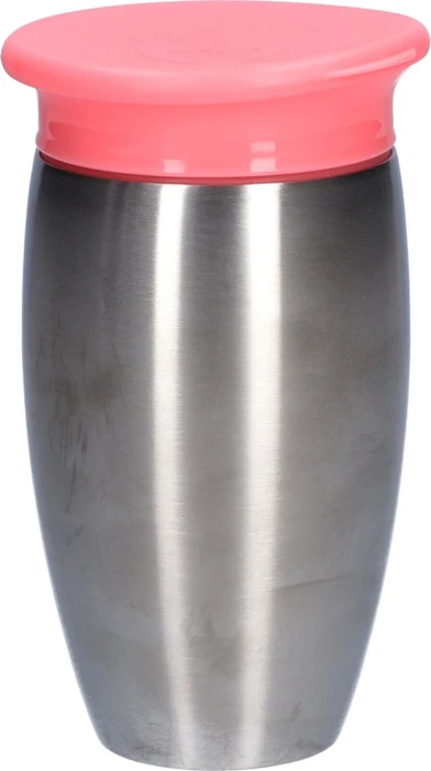 Munchkin Miracle 360 Edelstahl Trinkbecher, 12+M, 296ml, rosa