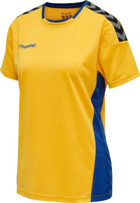hummel Authentic Poly Jersey Funktionsshirt kurzarm gelb/blau (Damen)