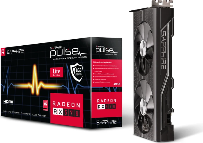 Sapphire Pulse Radeon RX 570 8G G5 Lite, 8GB GDDR5, 2x HDMI, 2x DP, lite retail