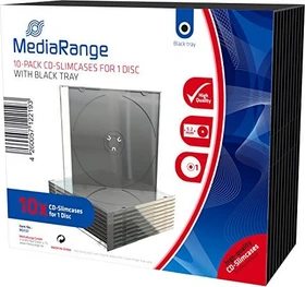 MediaRange CD-Hülle, slim, schwarz, 10 Stück