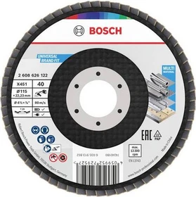 Bosch Professional X451 Fächerschleifscheibe T29 K40, 115x22.23mm, 1 Stück