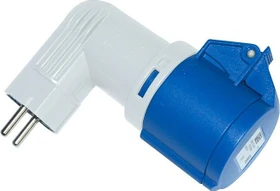 PCE Messadapter Schutzkontaktstecker abgewinkelt auf 16A 3p 6h IP44
