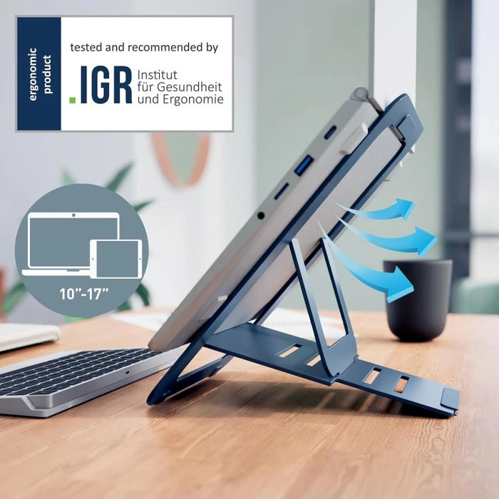 Leitz Ergo, Notebook-Stand, grau, höhenverstellbar