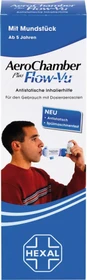 Hexal AeroChamber Flow-Vu mit Mundstück blau