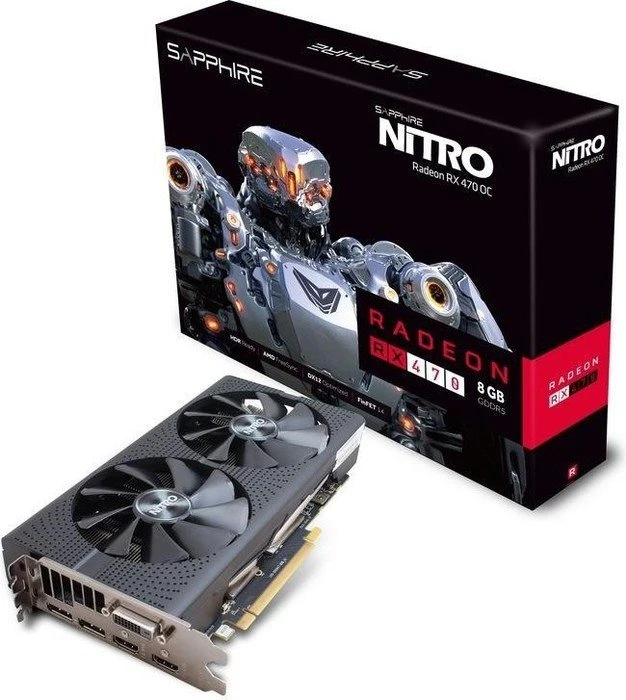 Sapphire Nitro Radeon RX 470 8G D5 OC, 8GB GDDR5, DVI, 2x HDMI, 2x DP, lite retail