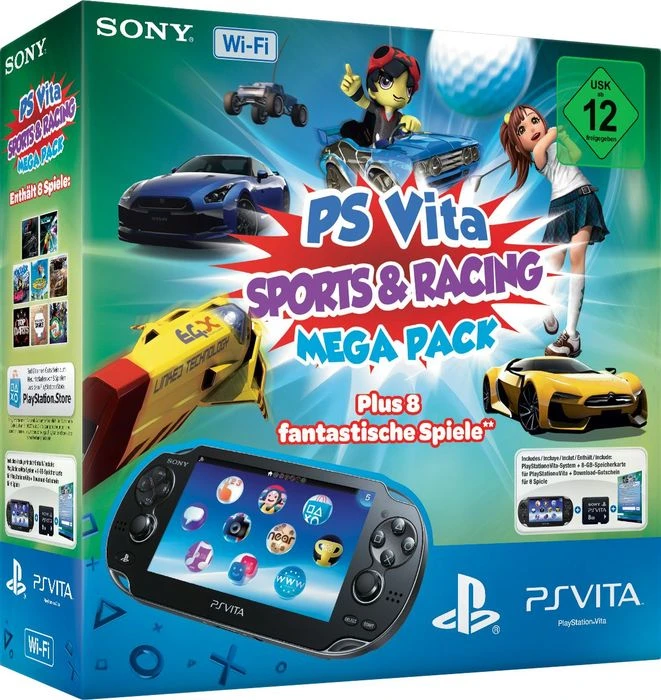 Sony PlayStation Vita Wi-Fi - Mega Pack Bundle Sports & Racing schwarz