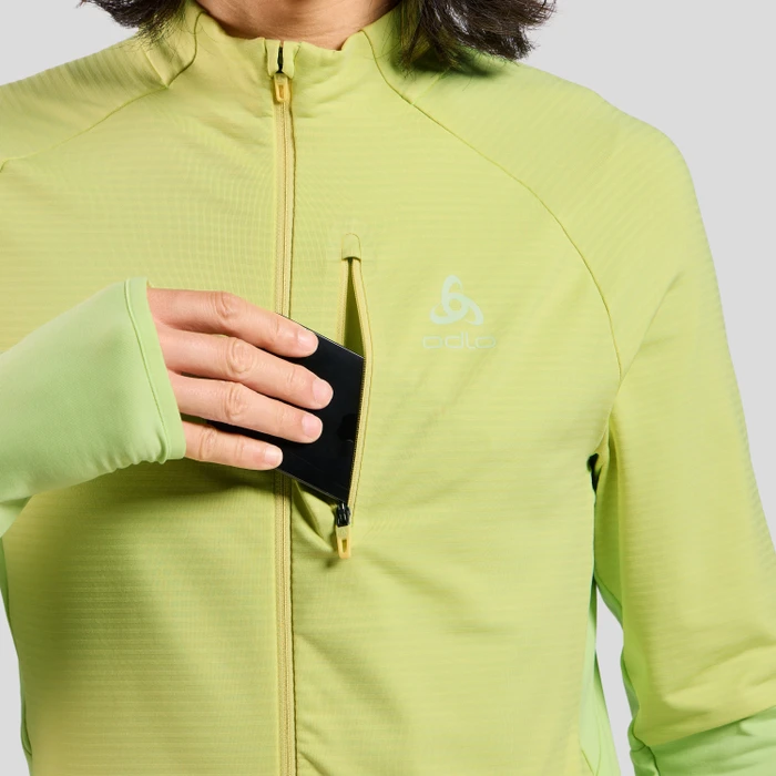 Odlo Descent Ceramiwarm Midlayer Funktionsshirt langarm shadow lime (Herren)