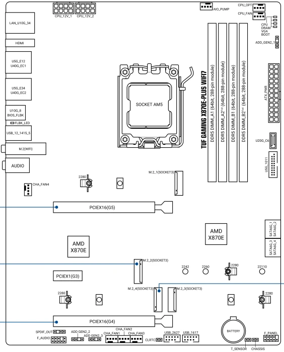 ASUS TUF Gaming X870E-Plus WIFI7 (AMD AM5)