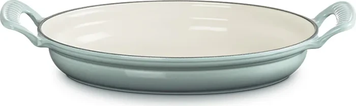 Le Creuset Modern Heritage Pfanne aus Gusseisen oval 28cm sea salt