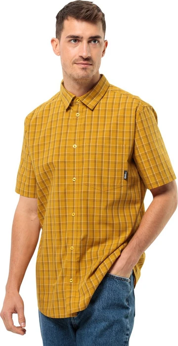 Jack Wolfskin Hot Springs Hemd kurzarm curry check (Herren)