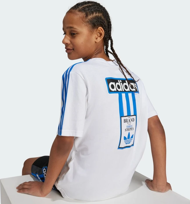 adidas Kids T-Shirt kurzarm weiß/blau (Junior)