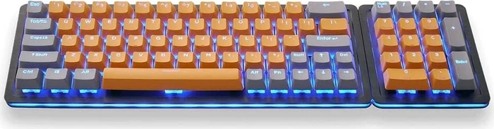 Mountain Mineral Keycap Set, Kunststoff (PBT) Double-Shot, grau/orange, 113 Tasten (104+9), ANSI-US