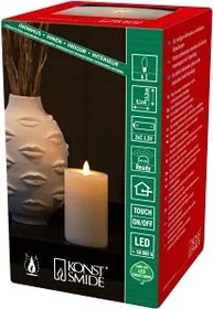 Konstsmide Echtwachskerze 15.2cm cremeweiß LED 1x warmweiß, 1 Stück