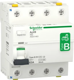 Schneider Electric Fehlerstrom-Schutzschalter Elektroladestation iID 4P 63A Typ B-EV 30mA
