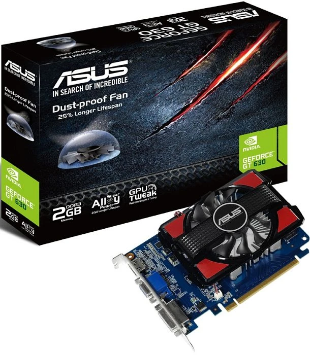 ASUS GeForce GT 630 V2, GT630-2GD3-V2, 2GB DDR3, VGA, DVI, HDMI