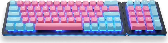 Mountain Mineral Keycap Set, Kunststoff (PBT) Double-Shot, blau/rosa, 113 Tasten (104+9), ANSI-US