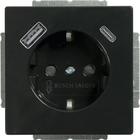 Busch-Jaeger Plattform 63 SCHUKO USB-Steckdosen-Einsatz Safety+ mit USB A/C, anthrazit