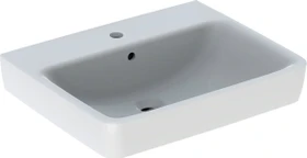 Geberit Renova Plan Aufsatzwaschtisch 60cm, Hahnloch mittig, mit Überlauf, weiß/KeraTect