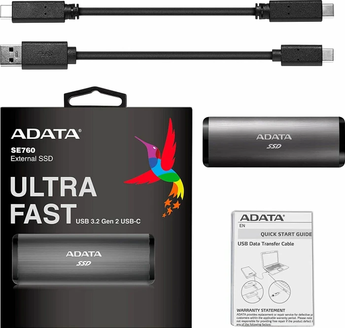 ADATA SE760, Titan-Gray, 1TB, USB-C 3.1