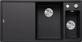 Blanco Axia III 6 S InFino Becken rechts mit Ablauffernbedienung schwarz inkl. Glasschneidebrett