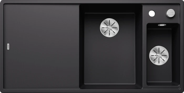 Blanco Axia III 6 S InFino Becken rechts mit Ablauffernbedienung schwarz inkl. Glasschneidebrett
