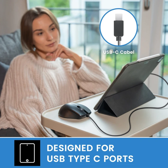 Perixx PERIMICE-221C Silent Ergonomic Mouse, schwarz, USB-C
