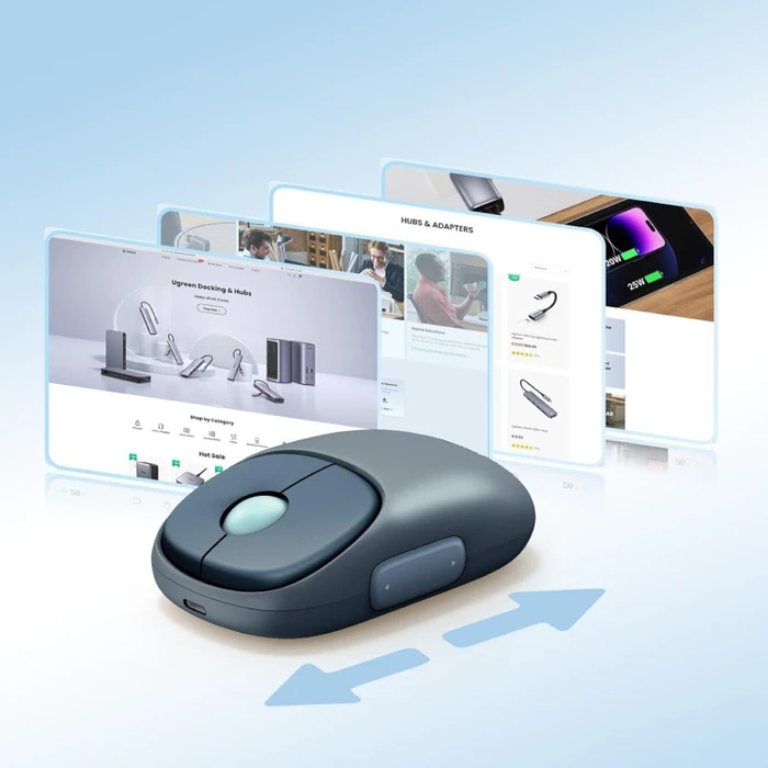Ugreen MU102 FUN+ Wireless Mouse, blau, USB/Bluetooth
