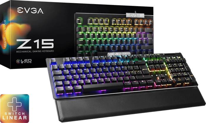 EVGA Z15, LEDs RGB, schwarz, Kailh SPEED Silver, USB, FR