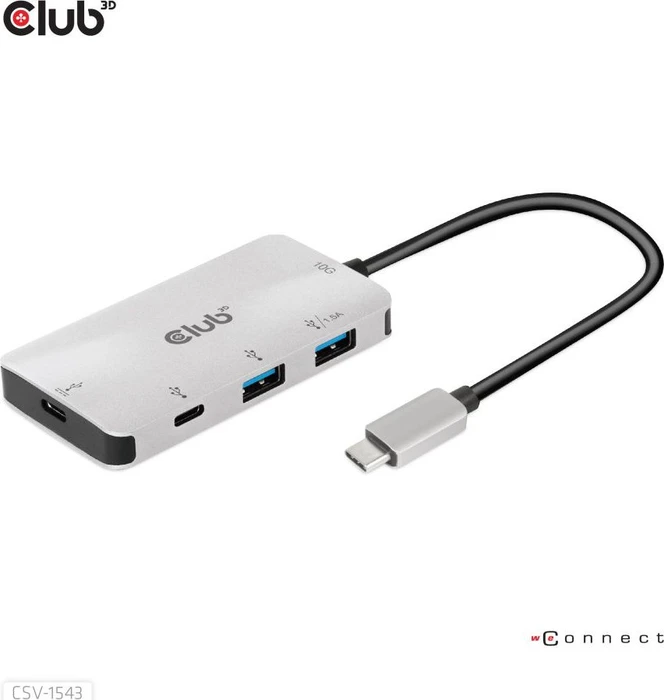 Club 3D PD Charging USB-Hub, 2x USB-C 3.1, 2x USB-A 3.1, USB-C 3.1 [Stecker]