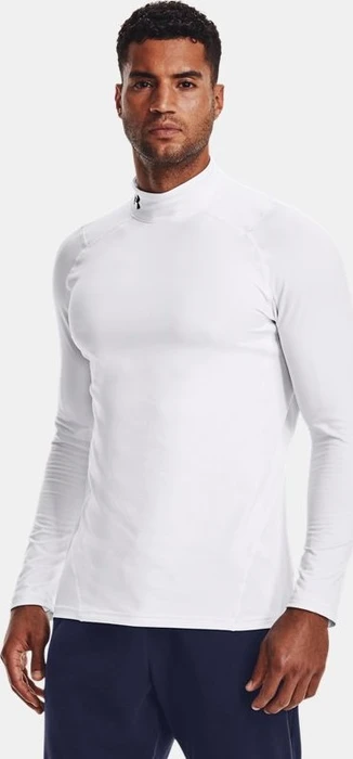 Under Armour ColdGear Fitted Kompressionsshirt langarm weiß/schwarz (Herren)