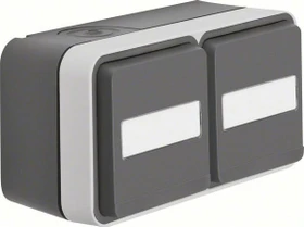Berker W.1 Steckdose SCHUKO 2-fach waagerecht, grau/lichtgrau
