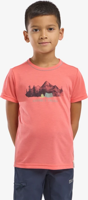 Jack Wolfskin Hiking Graphic Funktionsshirt kurzarm sunset coral (Junior)