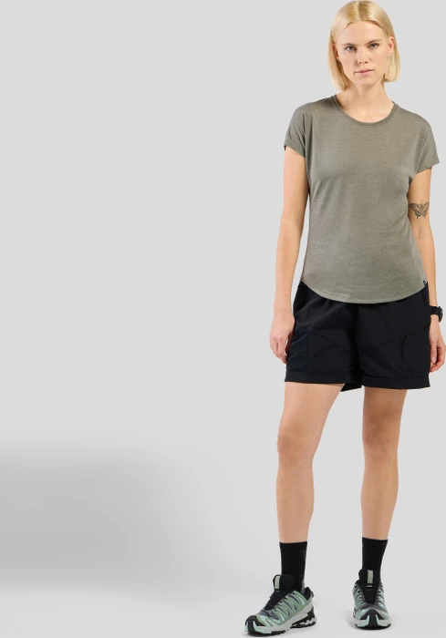 Odlo Essentials Natural Funktionsshirt kurzarm vetiver melange (Damen)