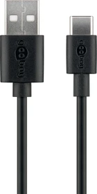 goobay USB Kabel, USB 2.0, 480Mb/s, USB-C 2.0 [Stecker] auf USB-A 2.0 [Stecker], 15W, schwarz, 3m (59124)