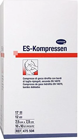 Hartmann ES-Kompressen steril 12-fach 17-fädig, 7.5 x 7.5cm, 100 Stück