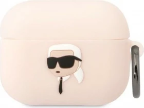 Karl Lagerfeld NFT Karl Head 3D Silicone Case für Apple AirPods Pro pink