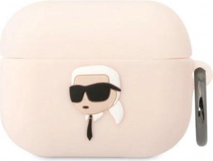 Karl Lagerfeld KLAPRUNIKP AirPods Pro cover pink/pink Silicone Karl Head 3D