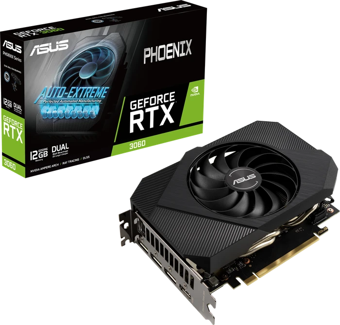 ASUS Phoenix GeForce RTX 3060, PH-RTX3060-12G, 12GB GDDR6, HDMI, 3x DP