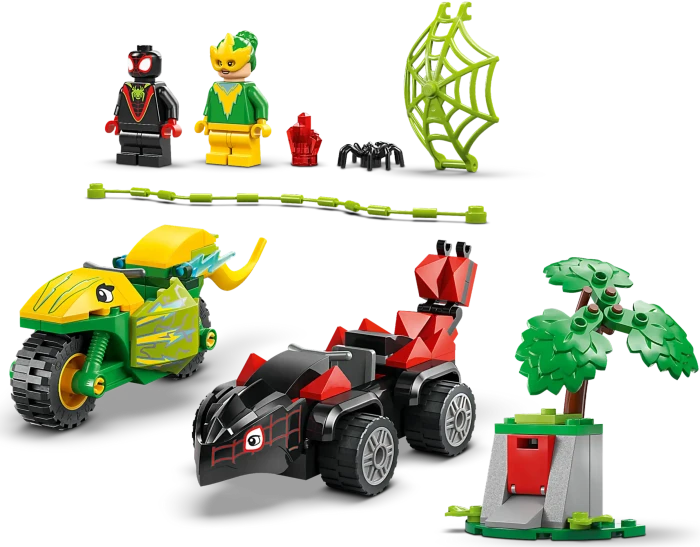 LEGO Marvel Super Heroes Spielset - Actionspaß mit Spin und Electro in ihren Dino-Flitzern