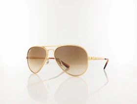 Ray-Ban RB3925 Aviator Max polished arista gold/clear gradient brown