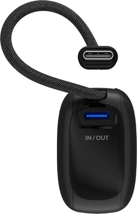 Wentronic Goobay Powerbank 5000mAh mit USB-C-Kabel schwarz